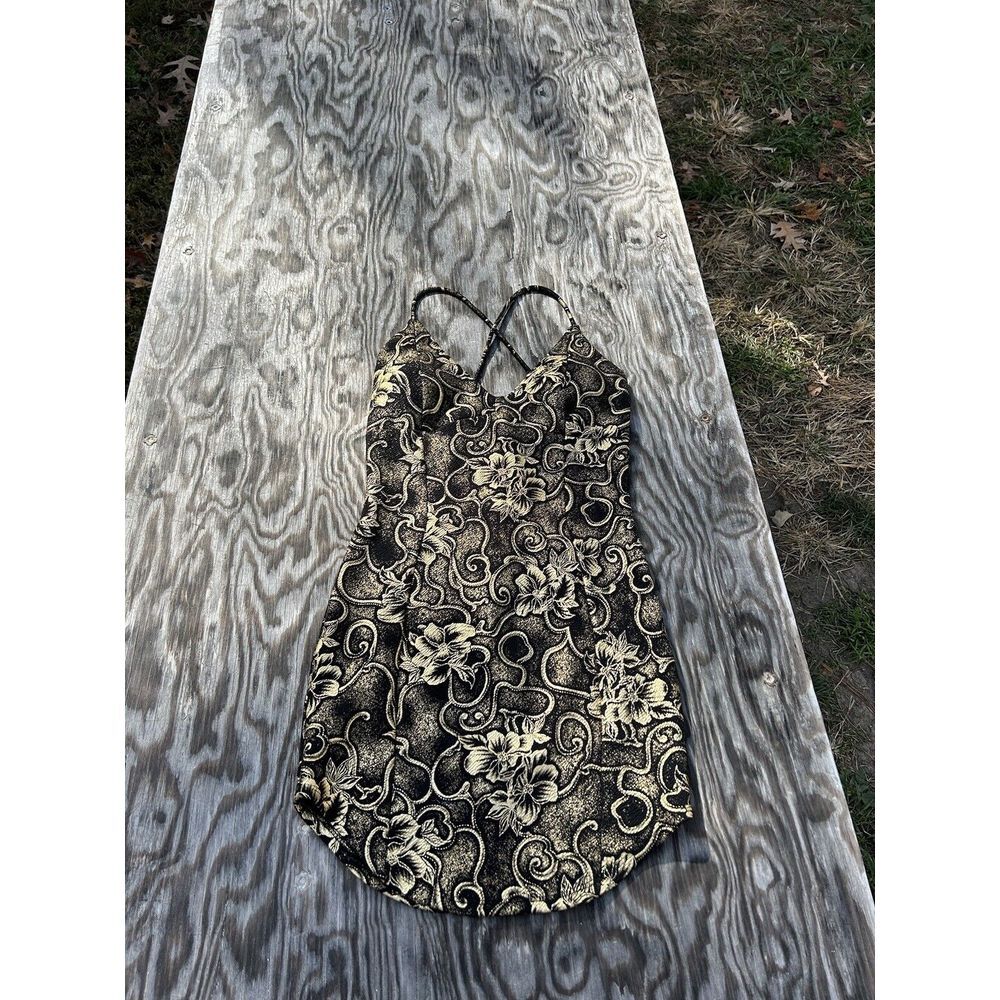 Club Monaco Womens Dress‎ Black Gold Bodycon Floral Sexy Summer Spring